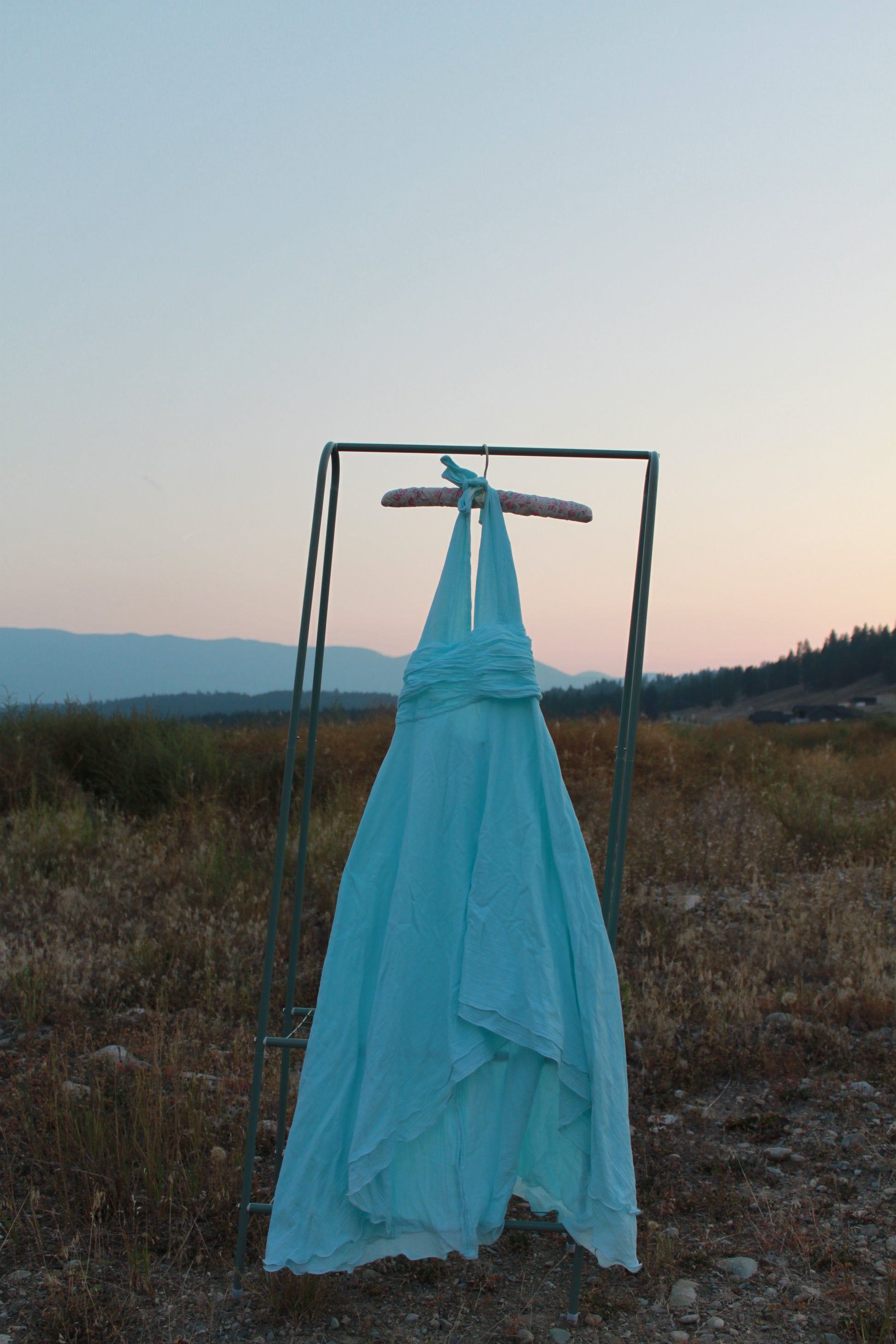 Mermaid blue halter dress