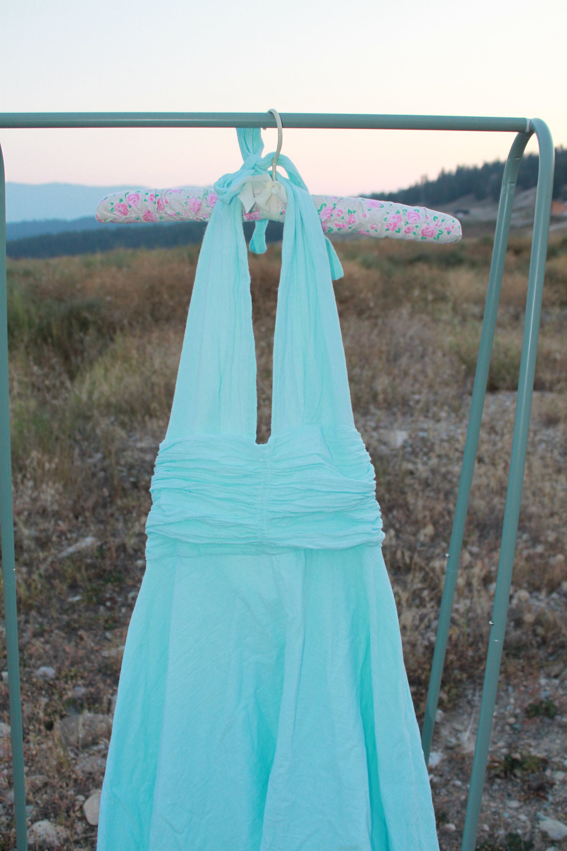 Mermaid blue halter dress