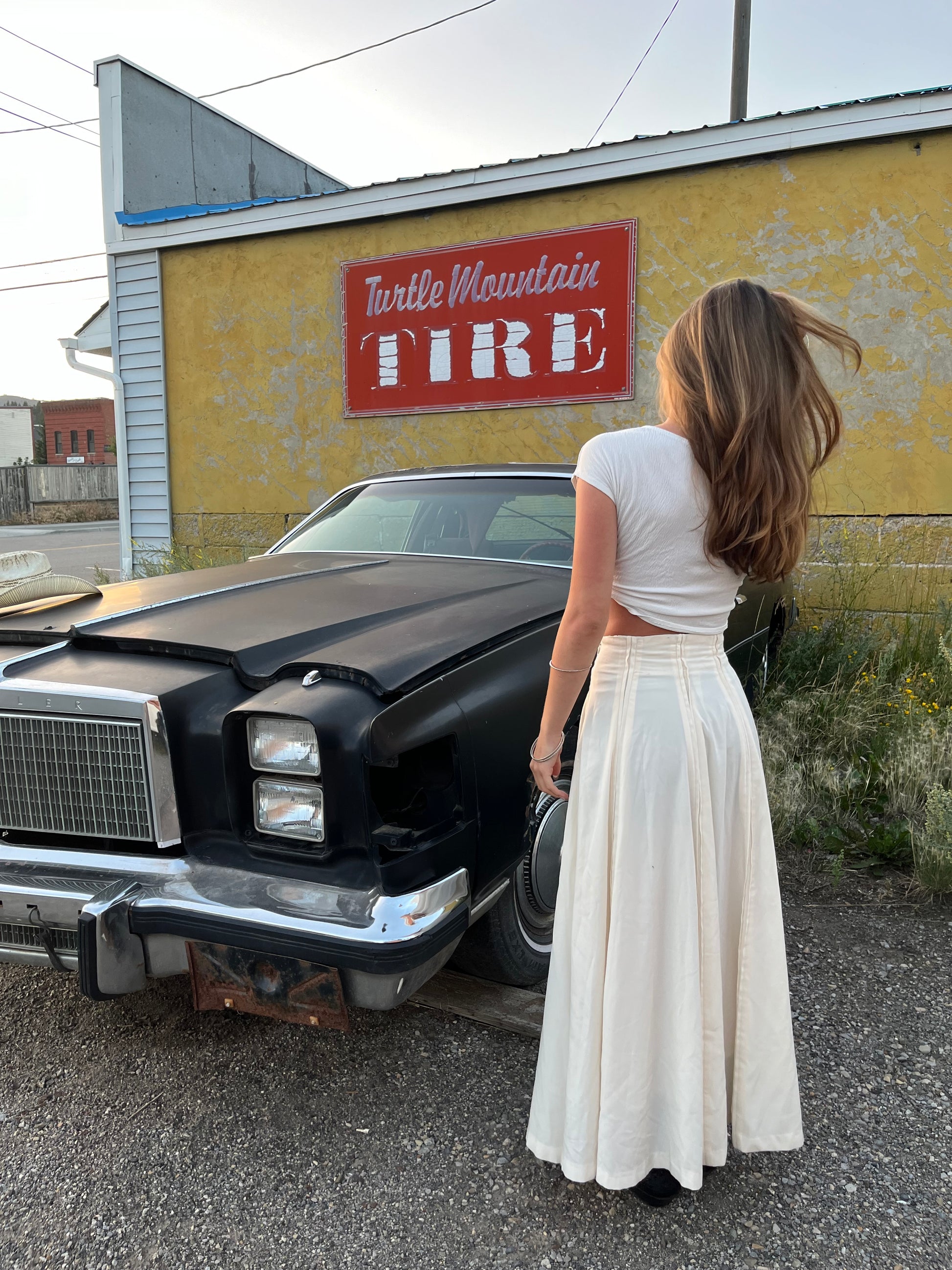 Ivory long angel skirt