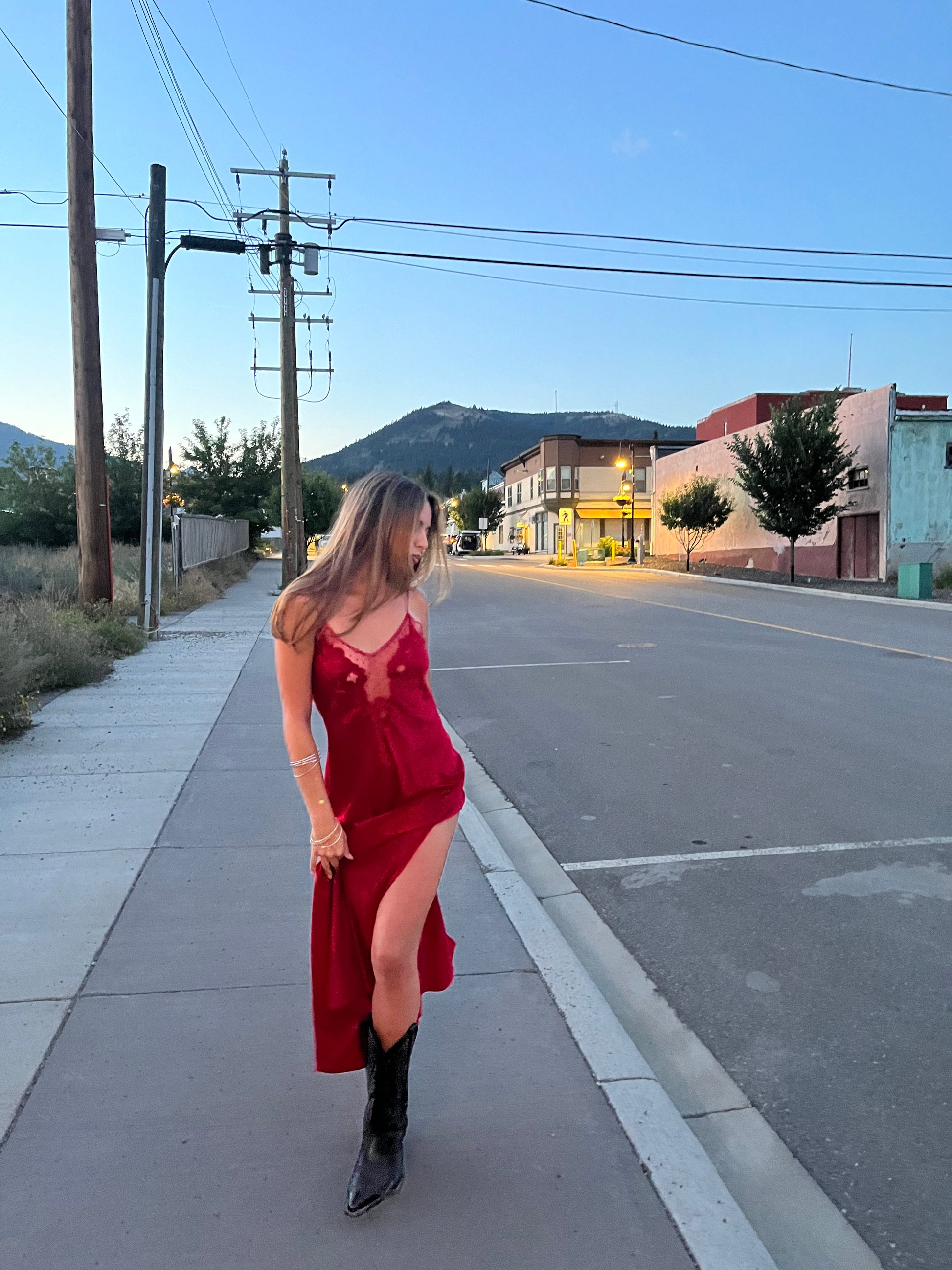 Scarlet Red Long Slip