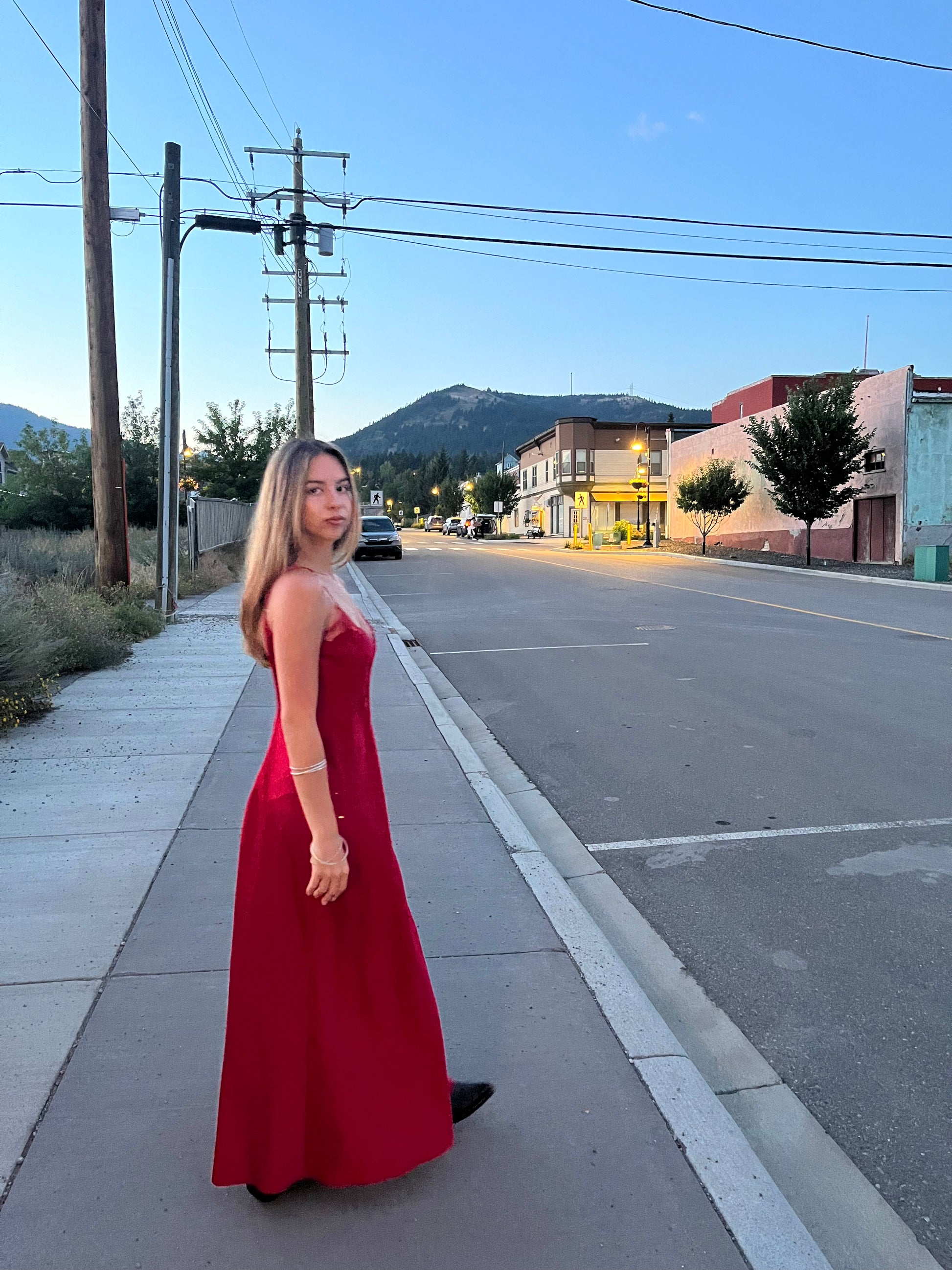 Scarlet Red Long Slip