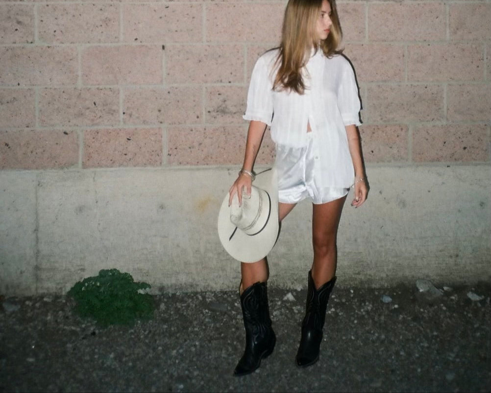 White flowy shorts